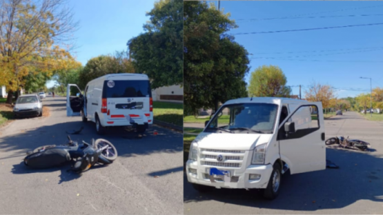 Impactante choque en San Nicolás: joven motociclista herido tras colisión con una camioneta