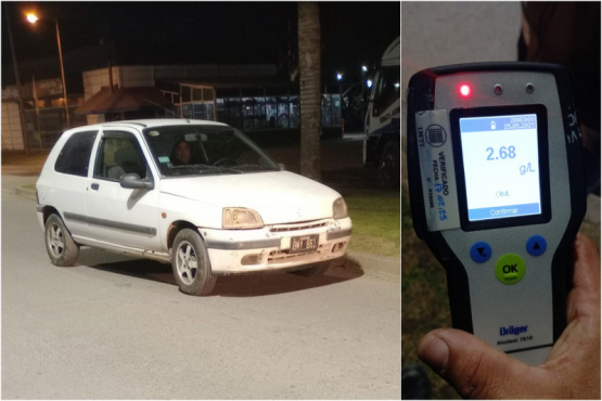 Conducía borracho y en contramano en la rotonda de Mitre: tenía 2,68 de alcohol en sangre