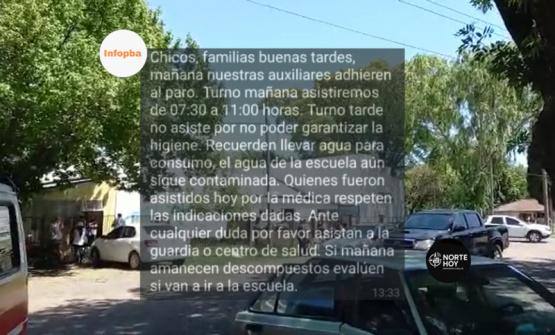 Escuela 18 sin agua potable: confirmaron contaminación y pidieron a los alumnos llevar botellas desde casa