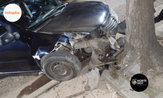 Accidente en San Nicolás: un hombre de 65 años estrelló su auto contra un árbol en barrio Las Flores