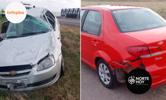 Accidente en Ruta 9 dejó tres heridos: choques entre Fiat Siena y Chevrolet Corsa Classic