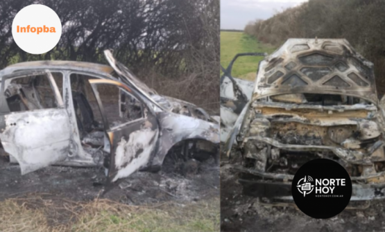 Incendiaron un auto robado en un camino rural: apareció calcinado cerca del Molino Santa Clara
