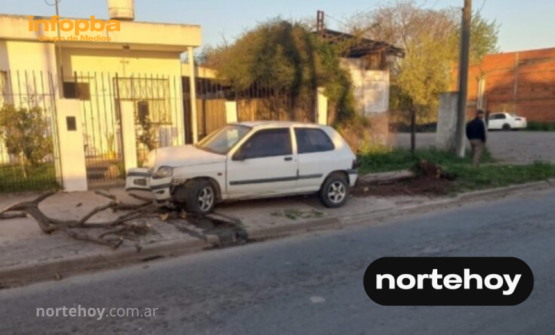 Accidente en Juan B. Justo: auto despistó y chocó contra un árbol sin dejar heridos