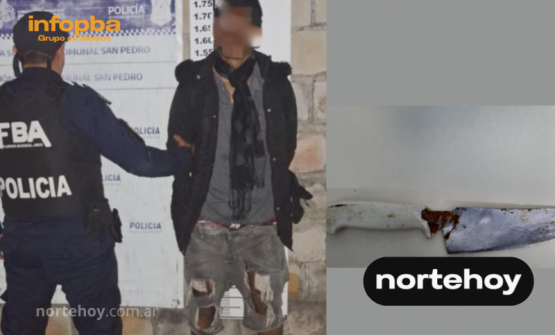 Intentó agredir a la policía en San Pedro y fue detenido con un cuchillo
