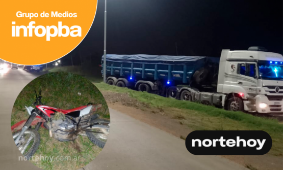 Accidente en Villa General Savio: un joven nicoleño herido tras chocar su moto con un camión